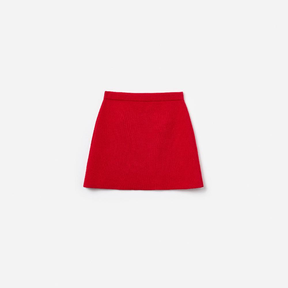 Self Portrait Red Flower Trim Knit Skirt KIDS