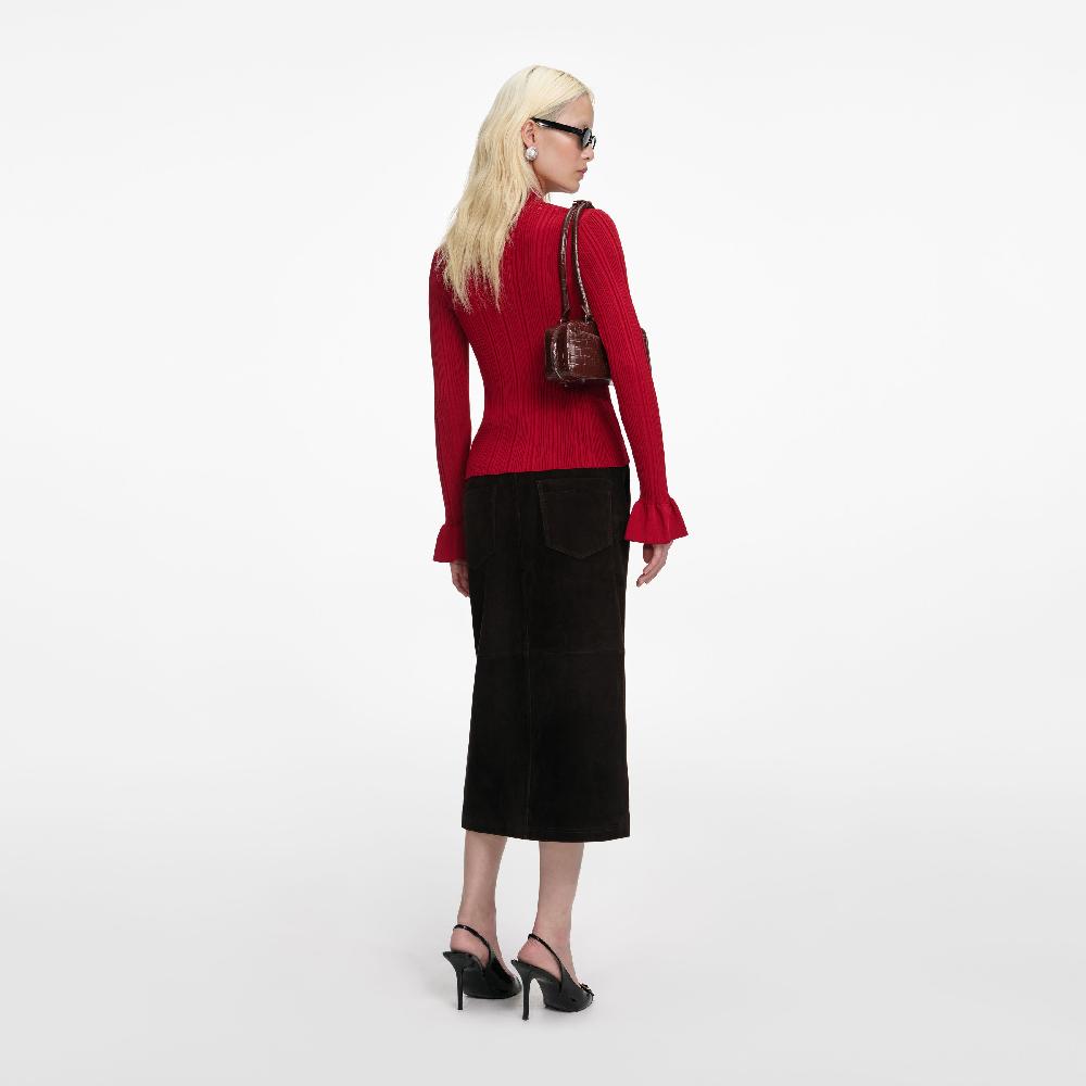 Self Portrait Red Viscose Cardigan CLOTHING
