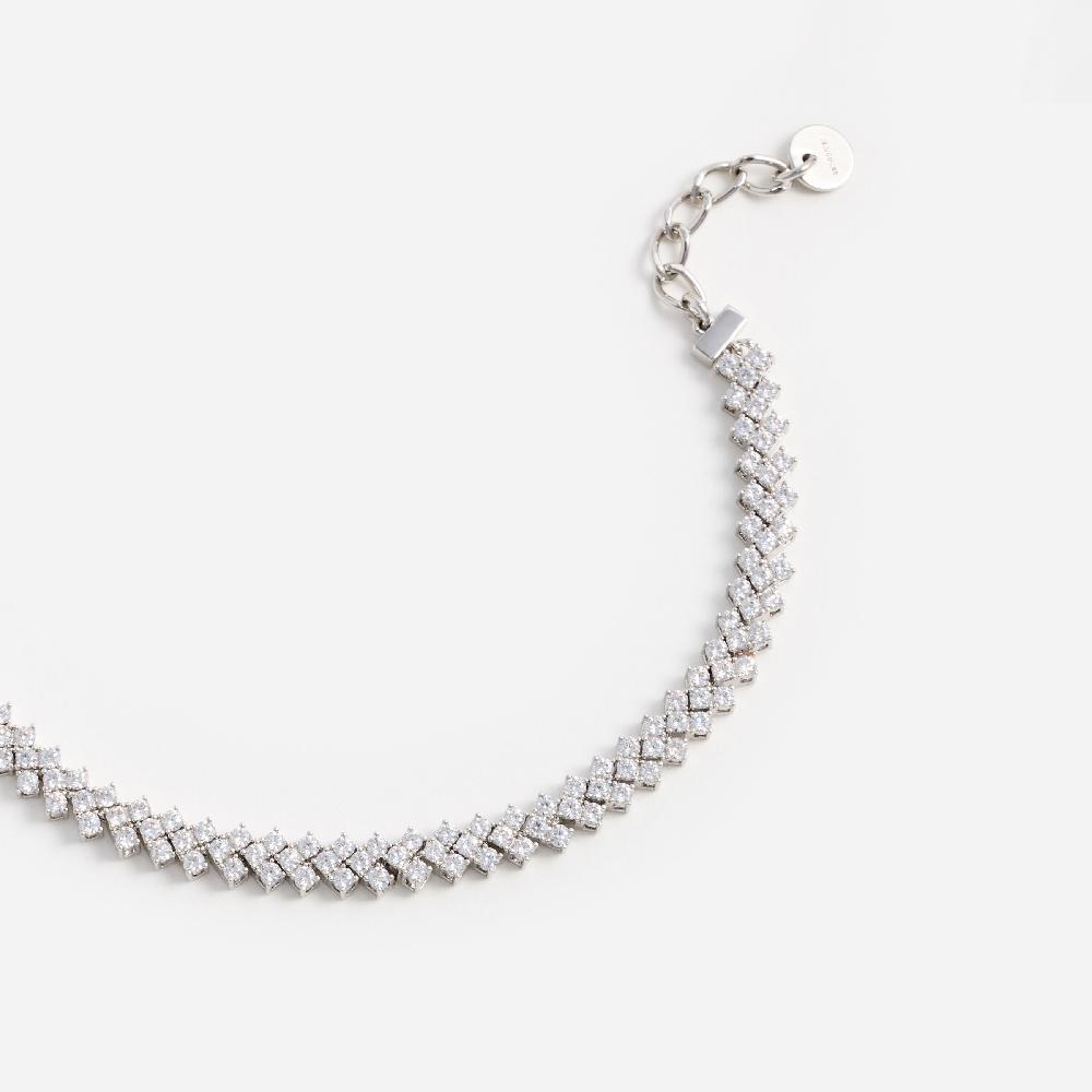 Self Portrait Silver Crystal Bracelet JEWELLERY