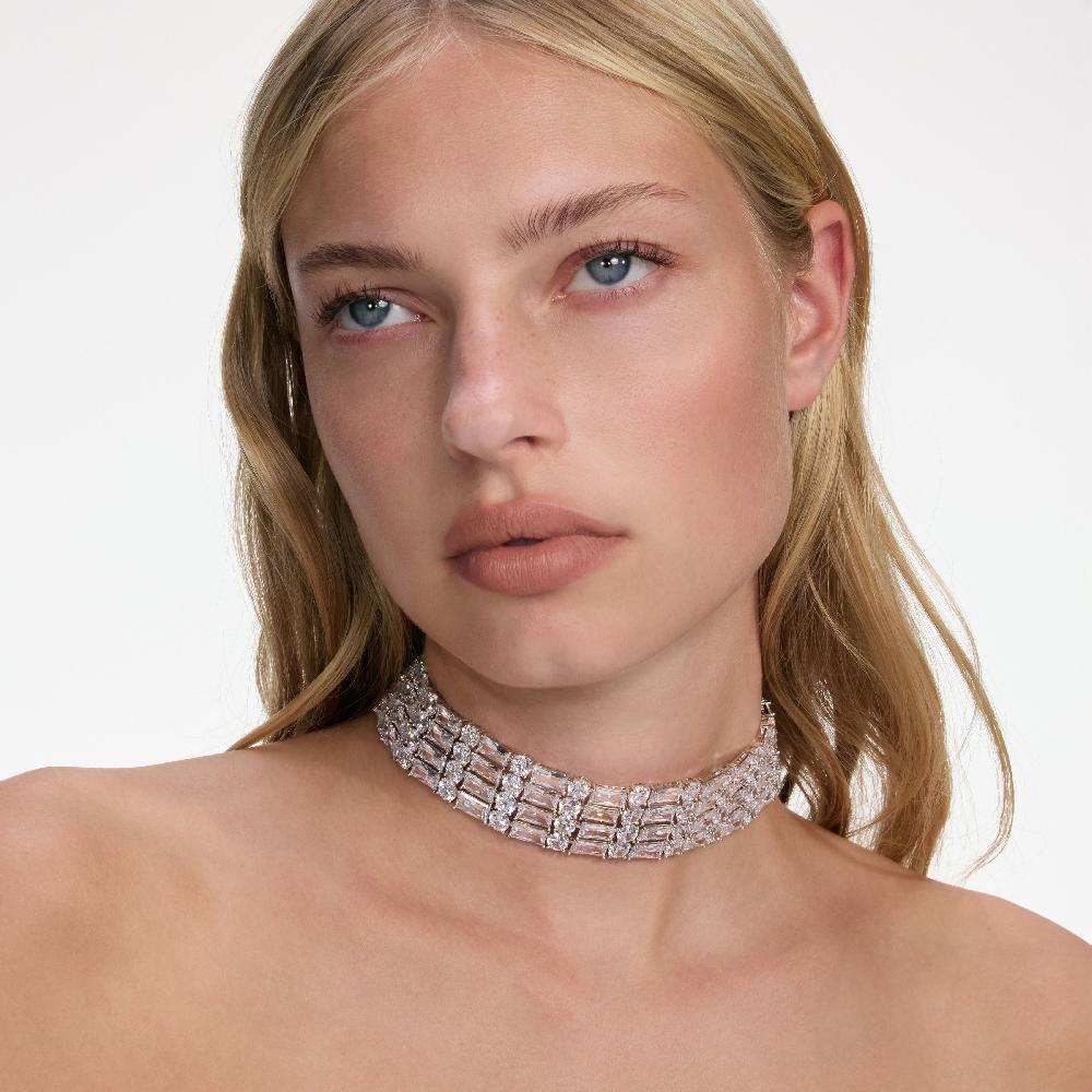 Self Portrait Silver Crystal Choker JEWELLERY