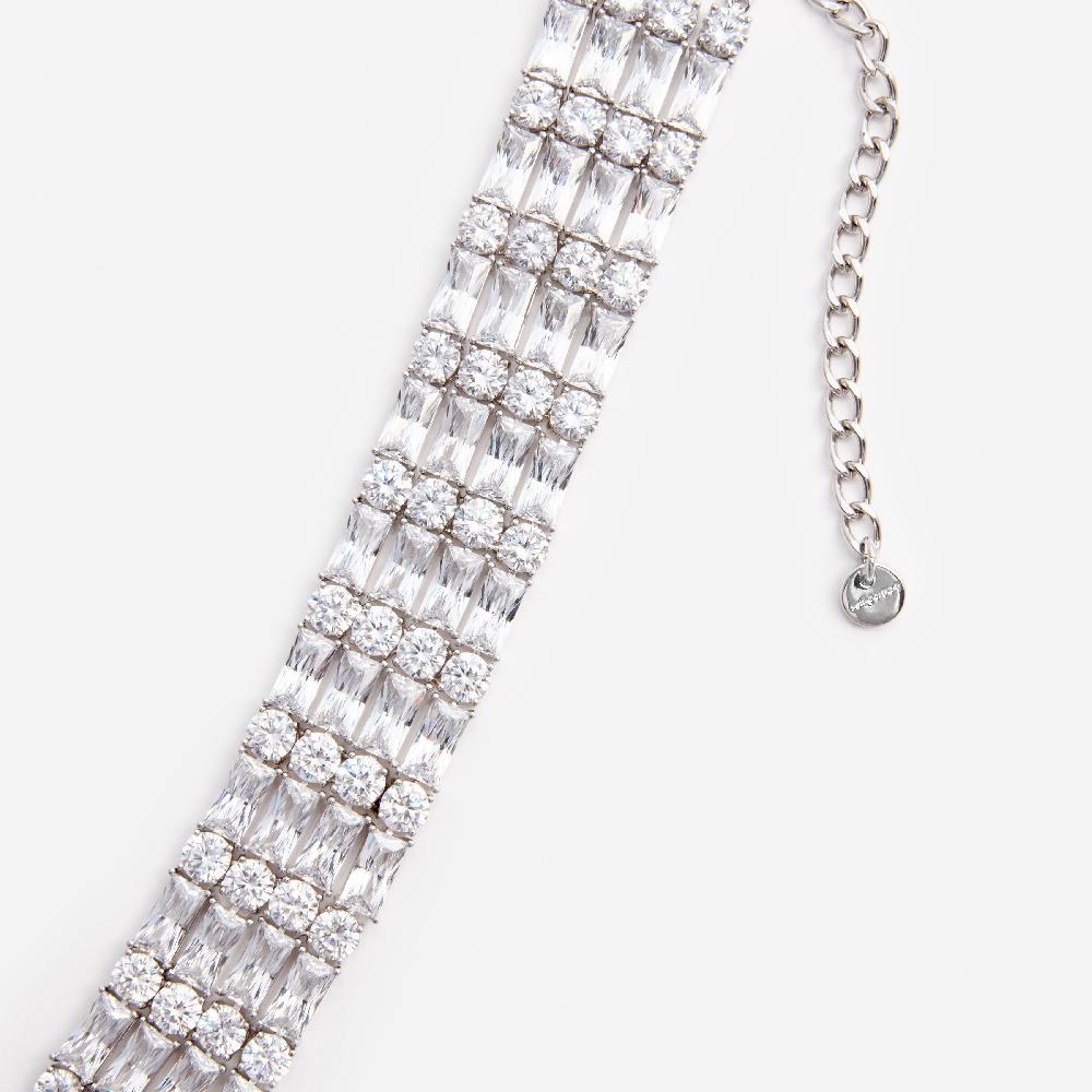Self Portrait Silver Crystal Choker JEWELLERY