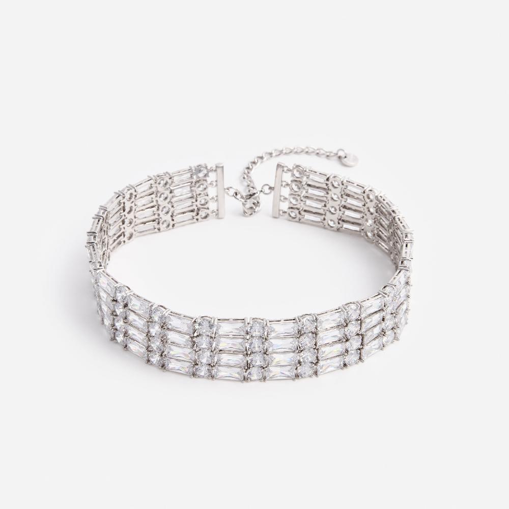 self portrait Silver Crystal Choker JEWELLERY