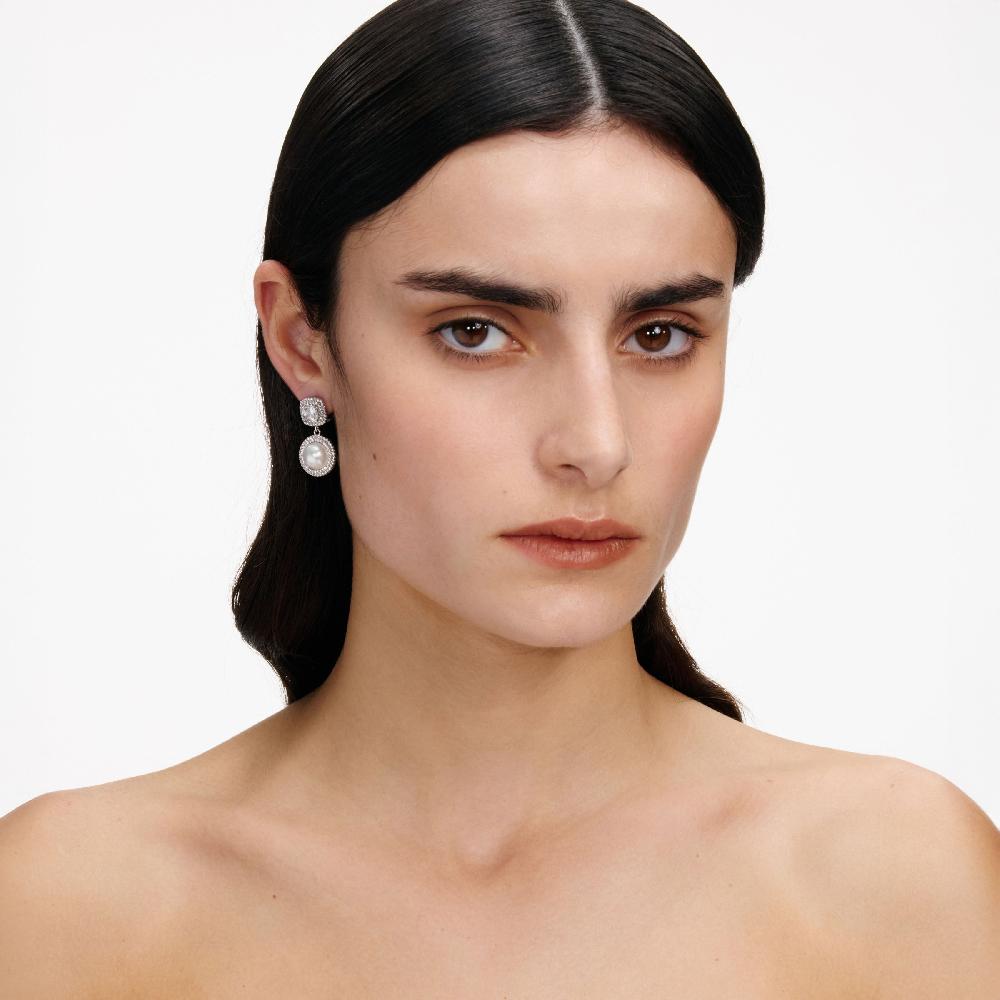 Self Portrait Silver Pearl Drop Earrings JEWELLERY