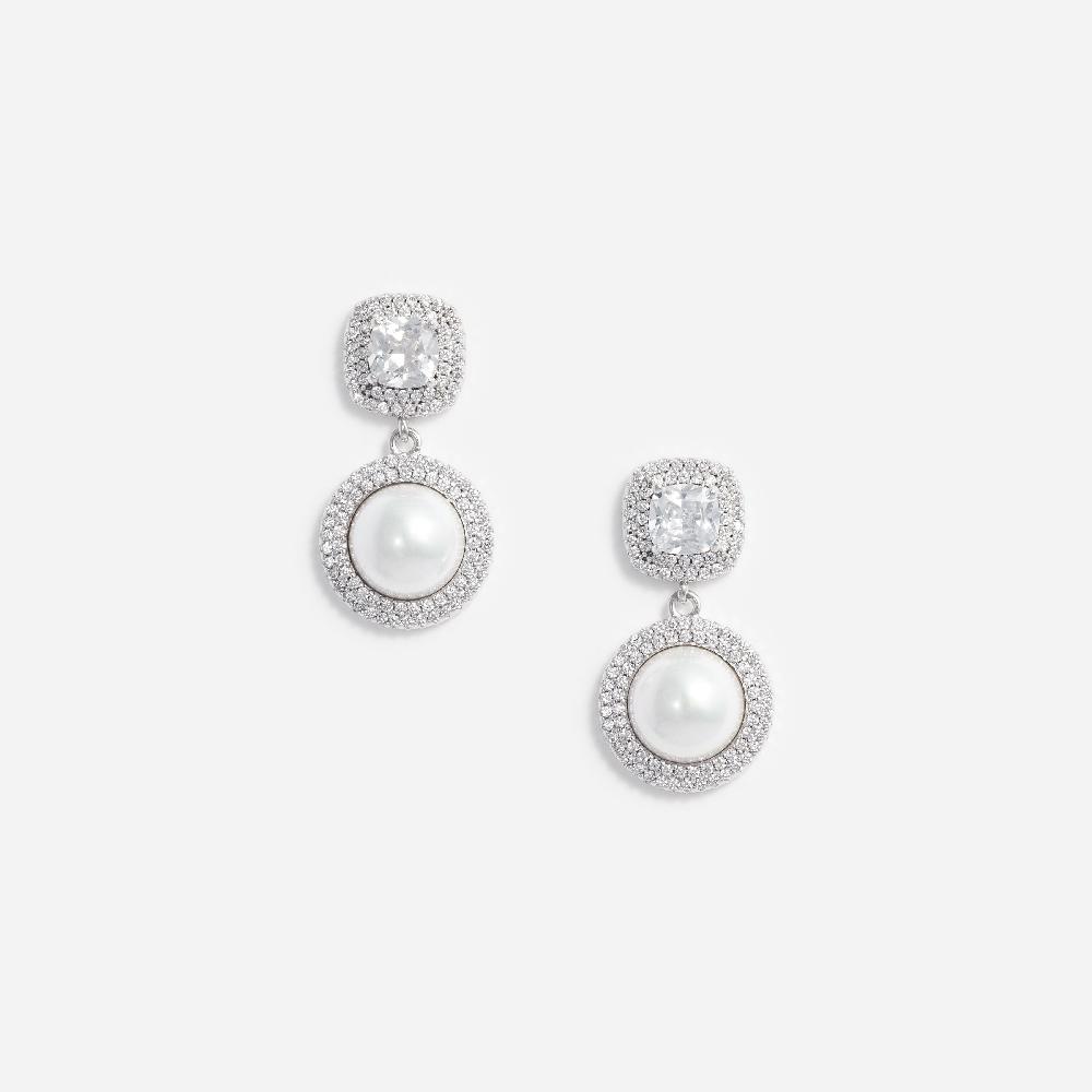self portrait Silver Pearl Drop Earrings JEWELLERY