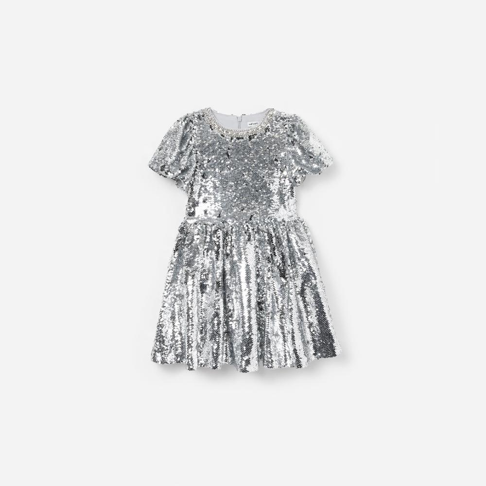 self portrait Silver Sequin Dress KIDS