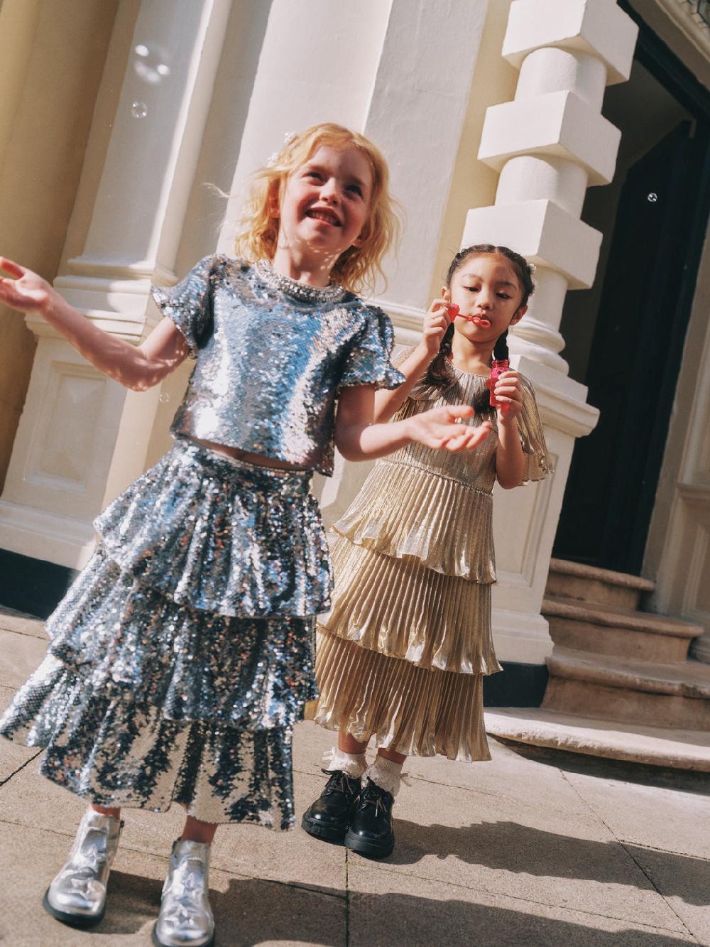 Self Portrait Silver Sequin Top KIDS