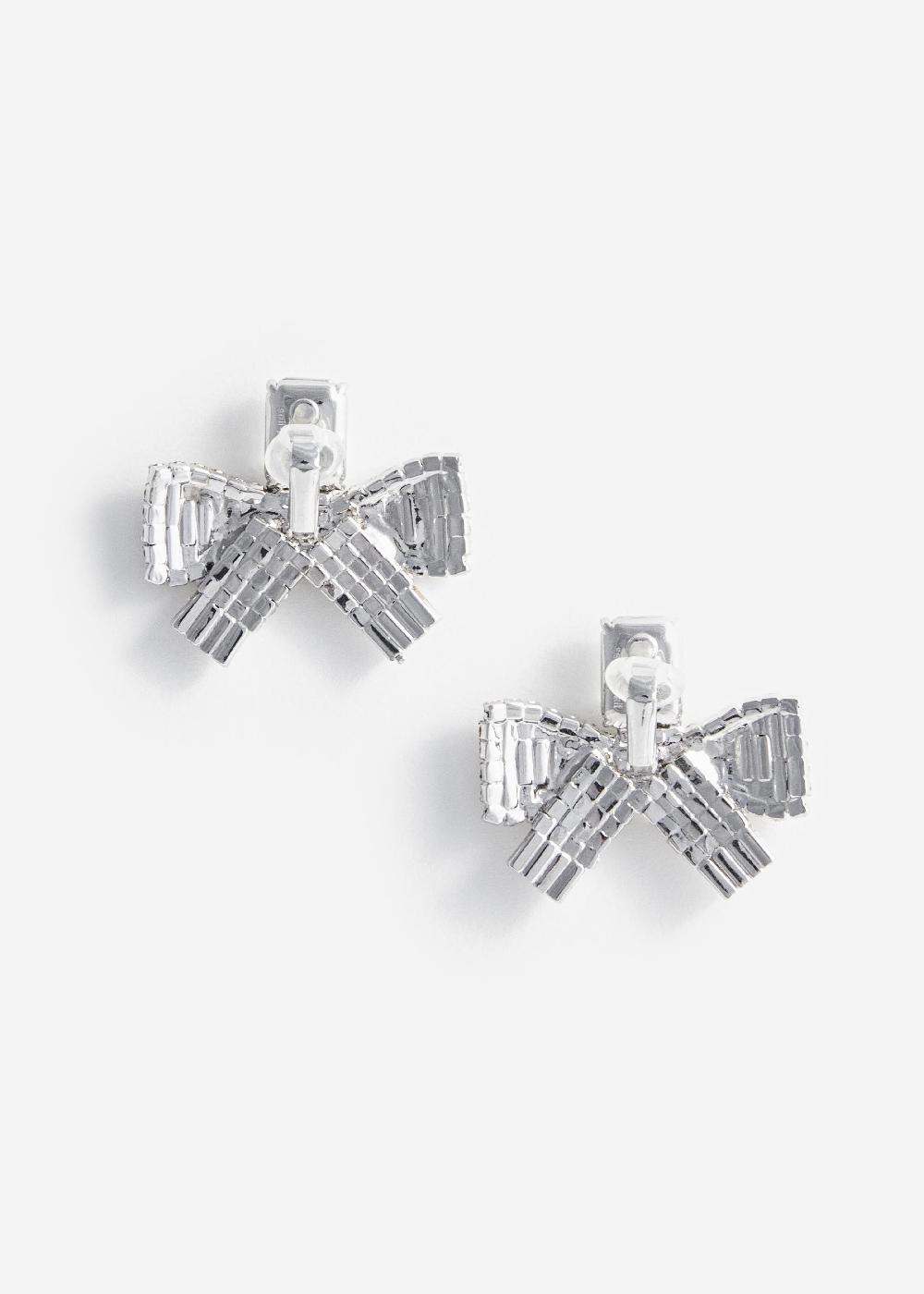Self Portrait Small Crystal Bow Earrings JEWELLERY