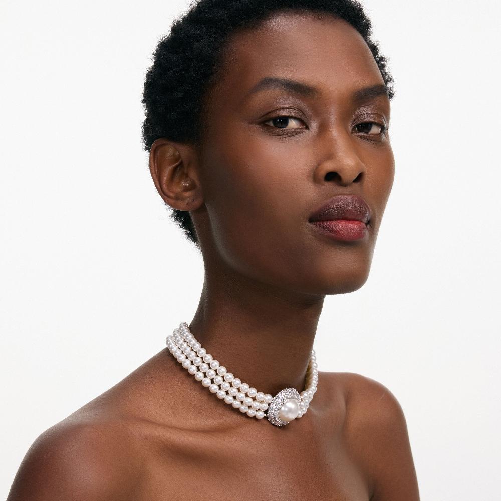 Self Portrait Small Crystal Pearl Choker JEWELLERY