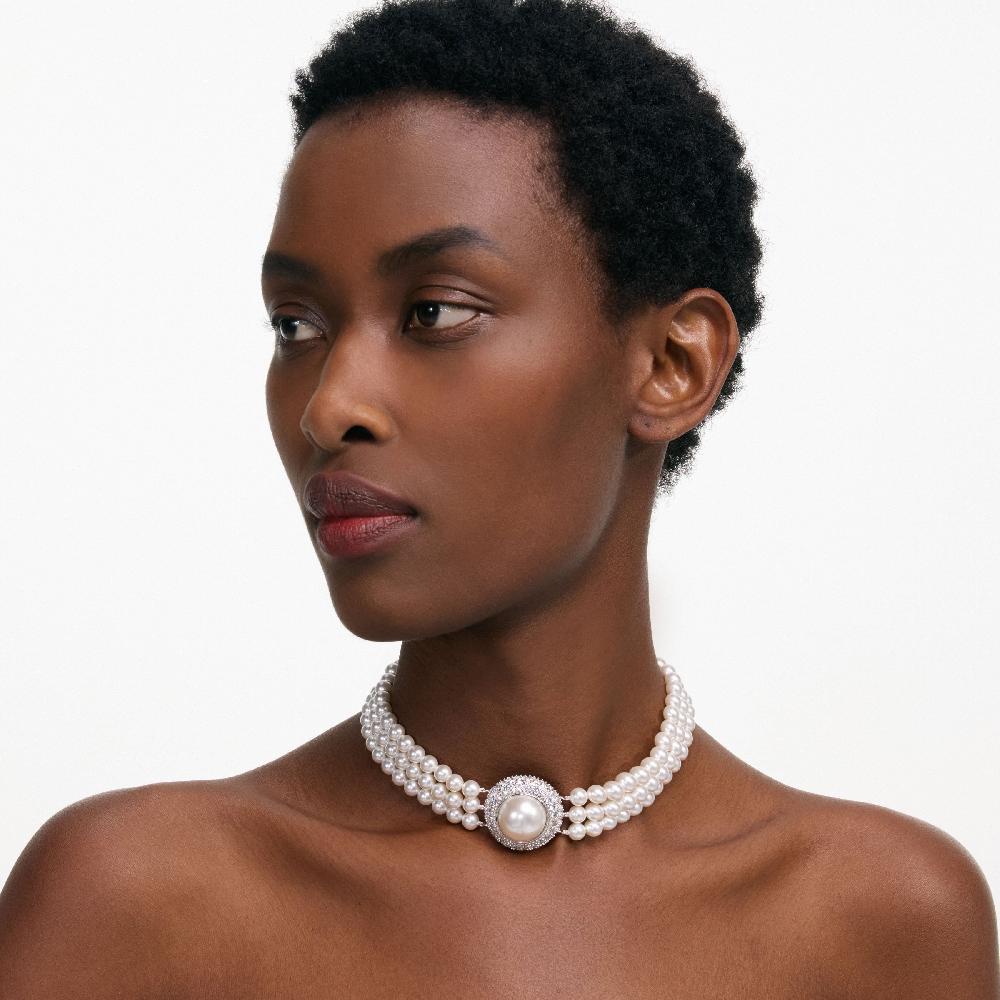 Self Portrait Small Crystal Pearl Choker JEWELLERY