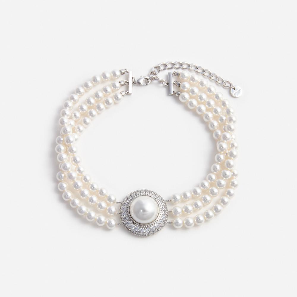 self portrait Small Crystal Pearl Choker JEWELLERY