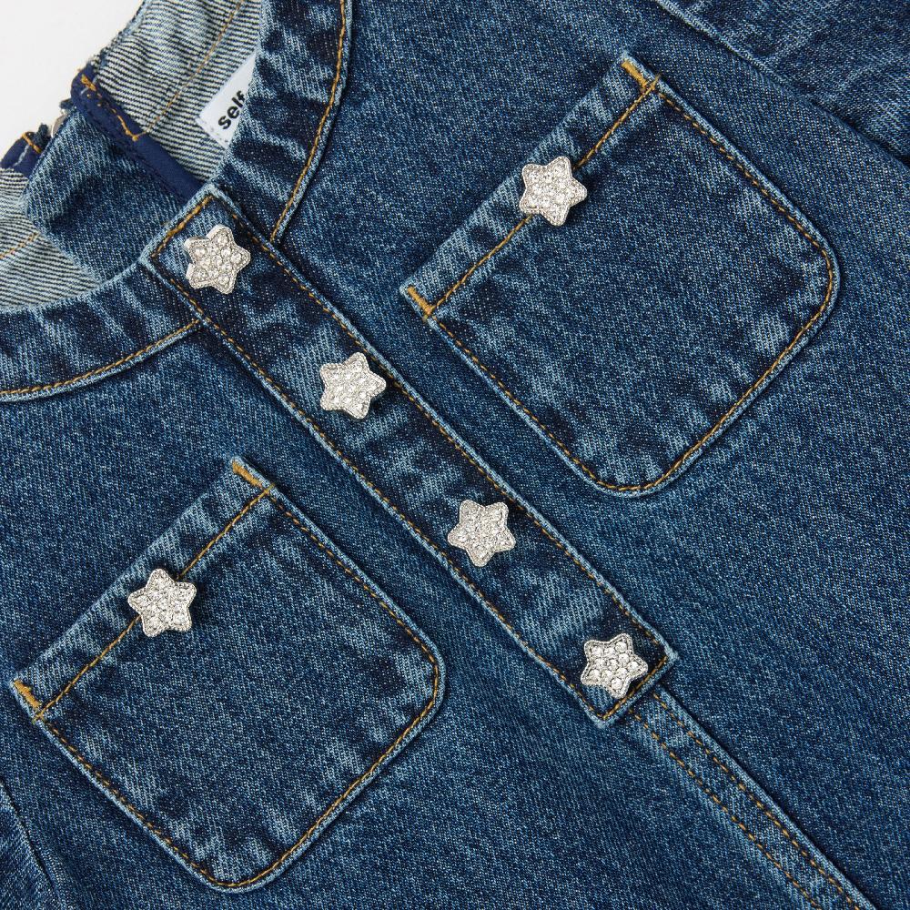 Self Portrait Star Denim Dress KIDS