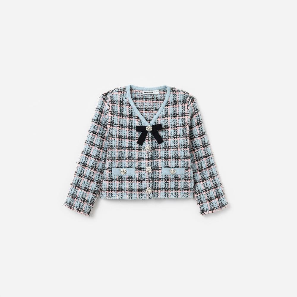 self portrait Textured Stripe Cardigan KIDS