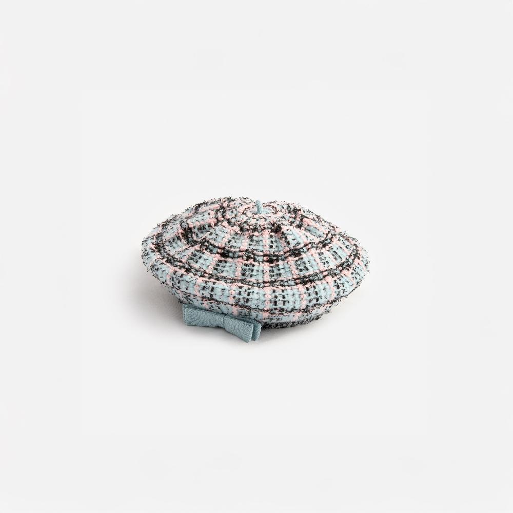 Self Portrait Textured Stripe Knit Beret KIDS