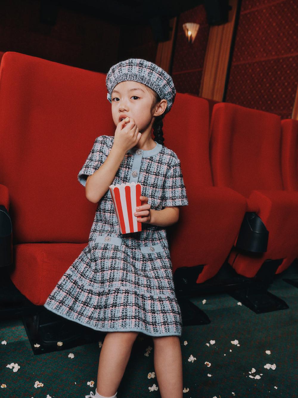 Self Portrait Textured Stripe Knit Dress KIDS