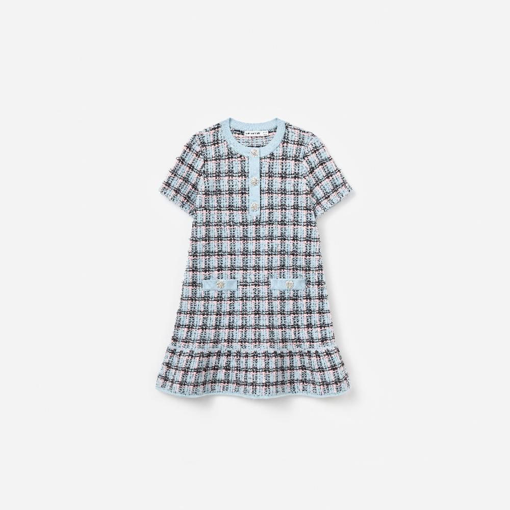self portrait Textured Stripe Knit Dress KIDS