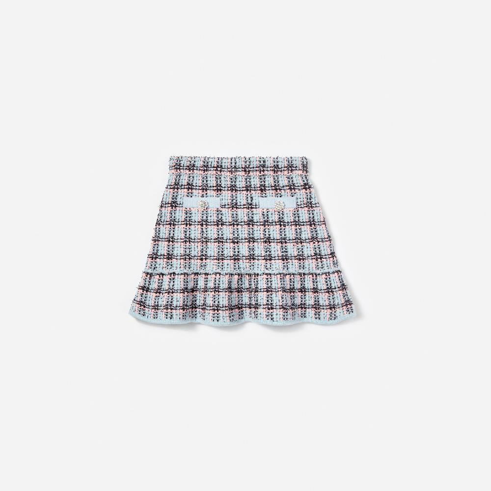 self portrait Textured Stripe Knit Skirt KIDS