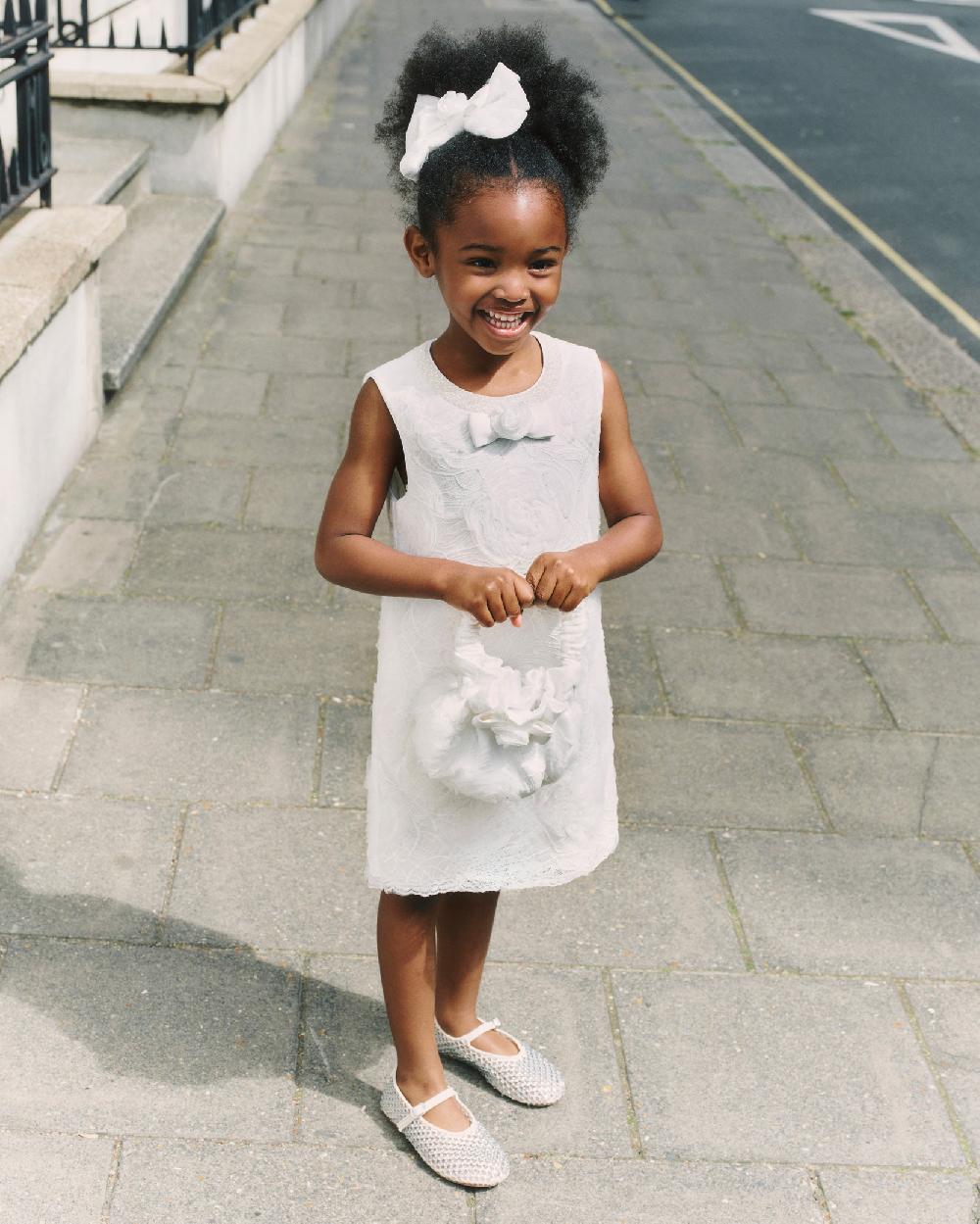 Self Portrait White 3D Lace Dress KIDS