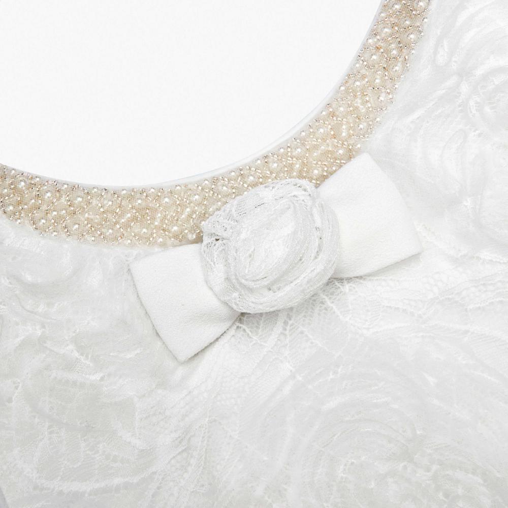 Self Portrait White 3D Lace Dress KIDS