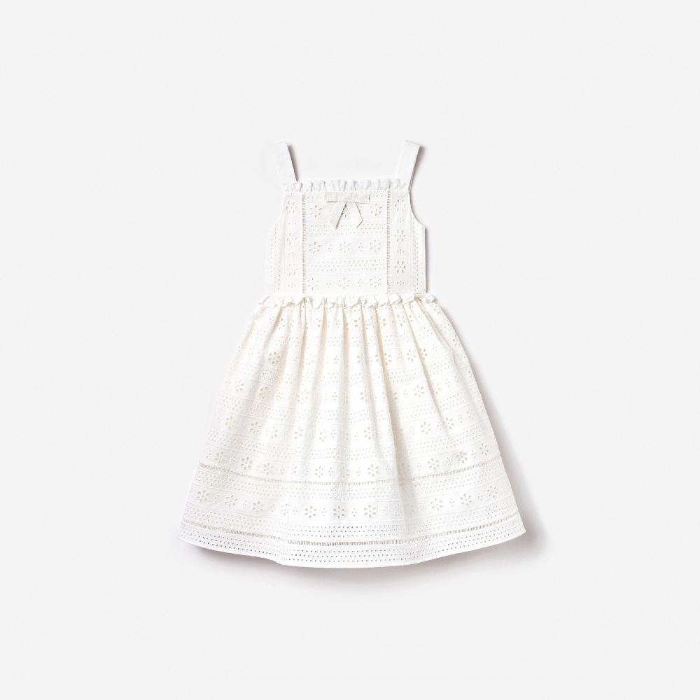 self portrait White Cotton Broderie Dress KIDS