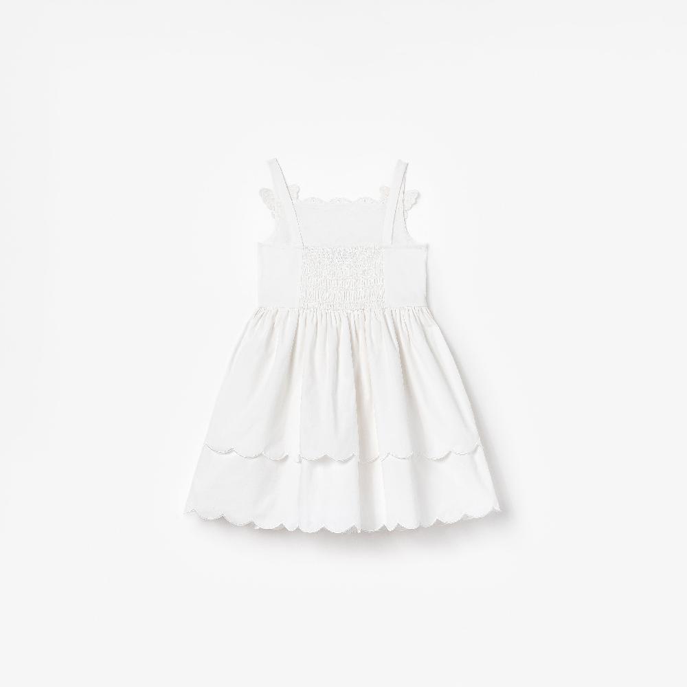 Self Portrait White Cotton Embroidered Dress KIDS