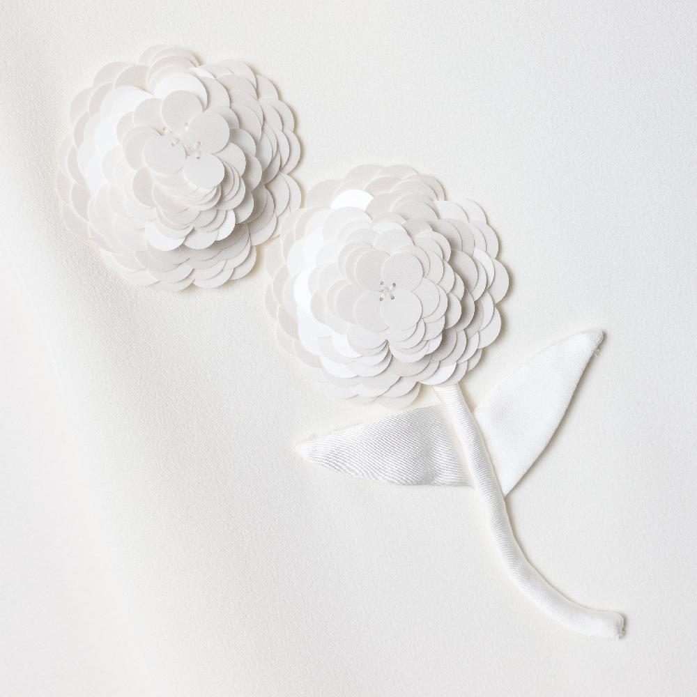 Self Portrait White Crepe Sequin Flower Dress KIDS