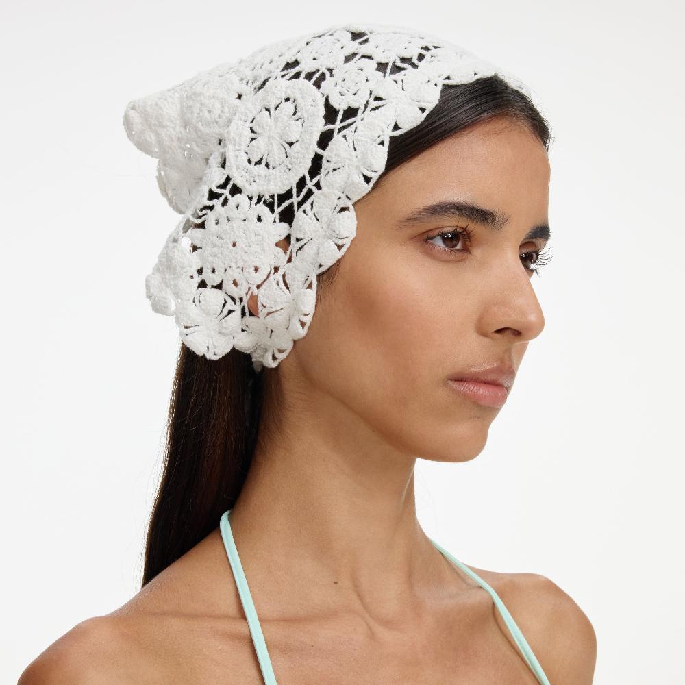 Self Portrait White Crochet Bandana JEWELLERY