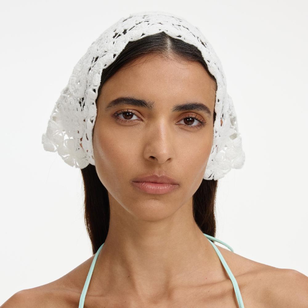 Self Portrait White Crochet Bandana JEWELLERY