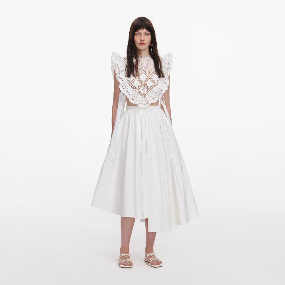 self portrait White Crochet Lace Crop Top CLOTHING