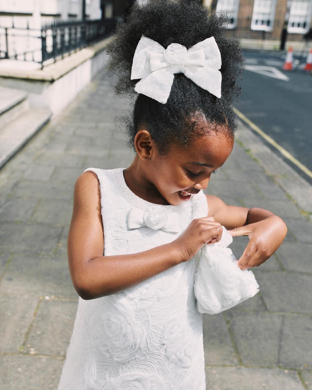 Self Portrait White Lace Hair Bow KIDS