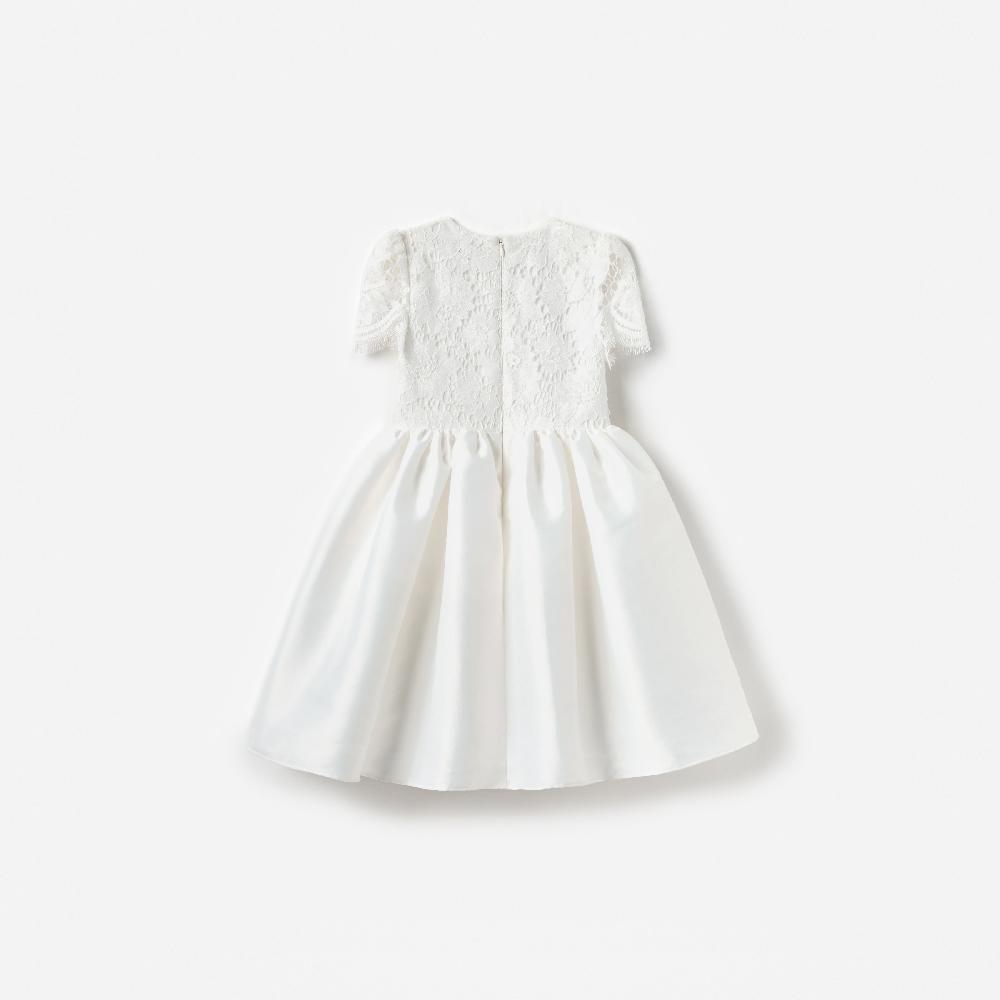 Self Portrait White Lace Taffeta Dress KIDS