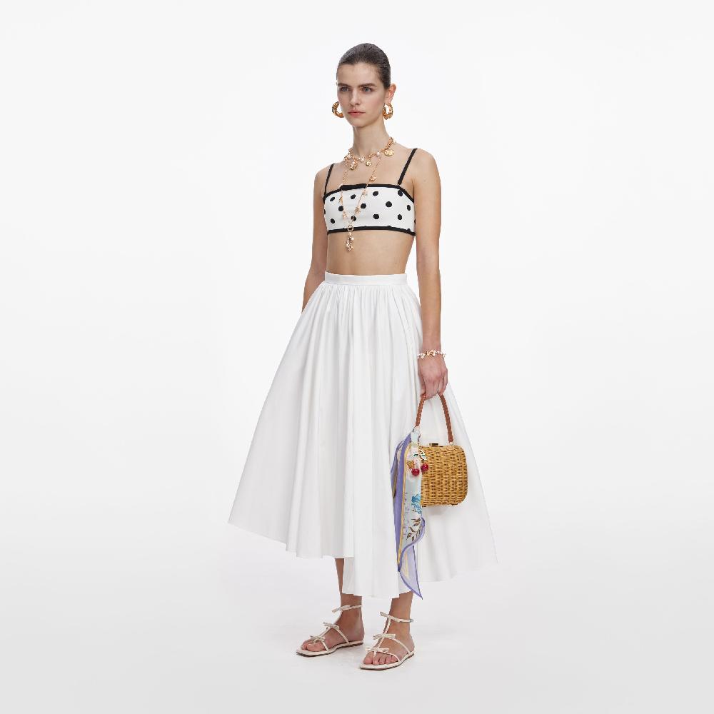 Self Portrait White Polka Dot Bikini Top CLOTHING