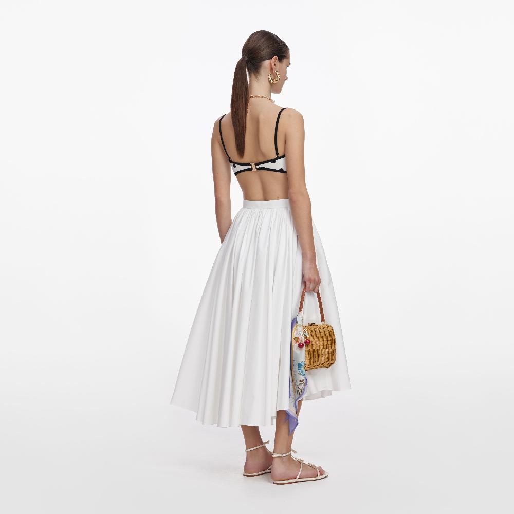 Self Portrait White Polka Dot Bikini Top CLOTHING