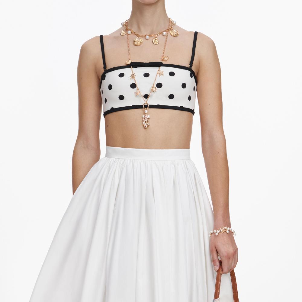 Self Portrait White Polka Dot Bikini Top CLOTHING