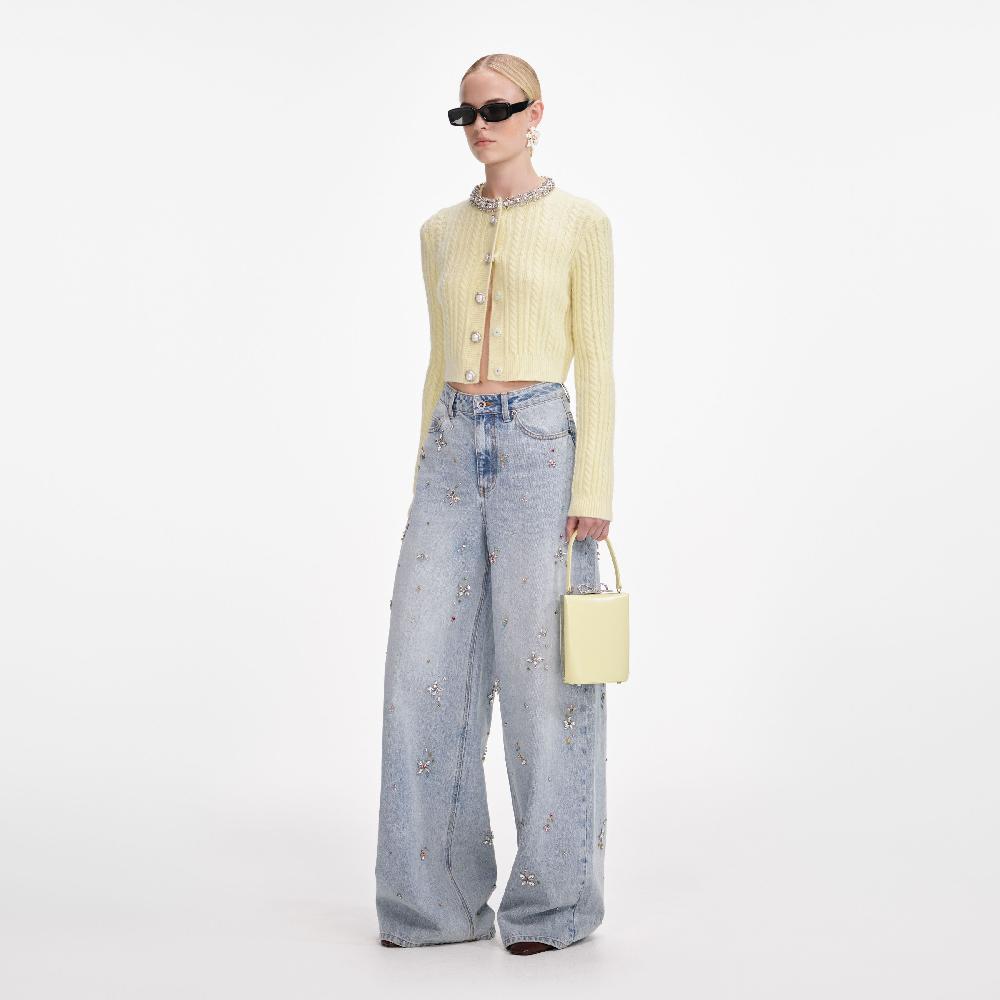 Self Portrait Yellow Alpaca Cardigan CLOTHING