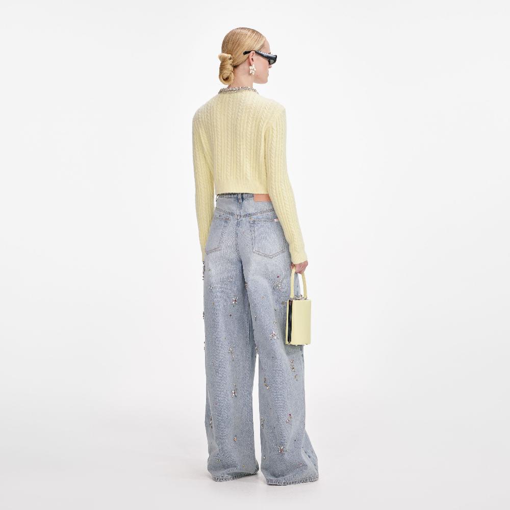 Self Portrait Yellow Alpaca Cardigan CLOTHING