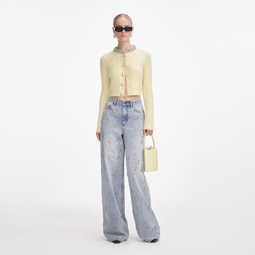 self portrait Yellow Alpaca Cardigan CLOTHING