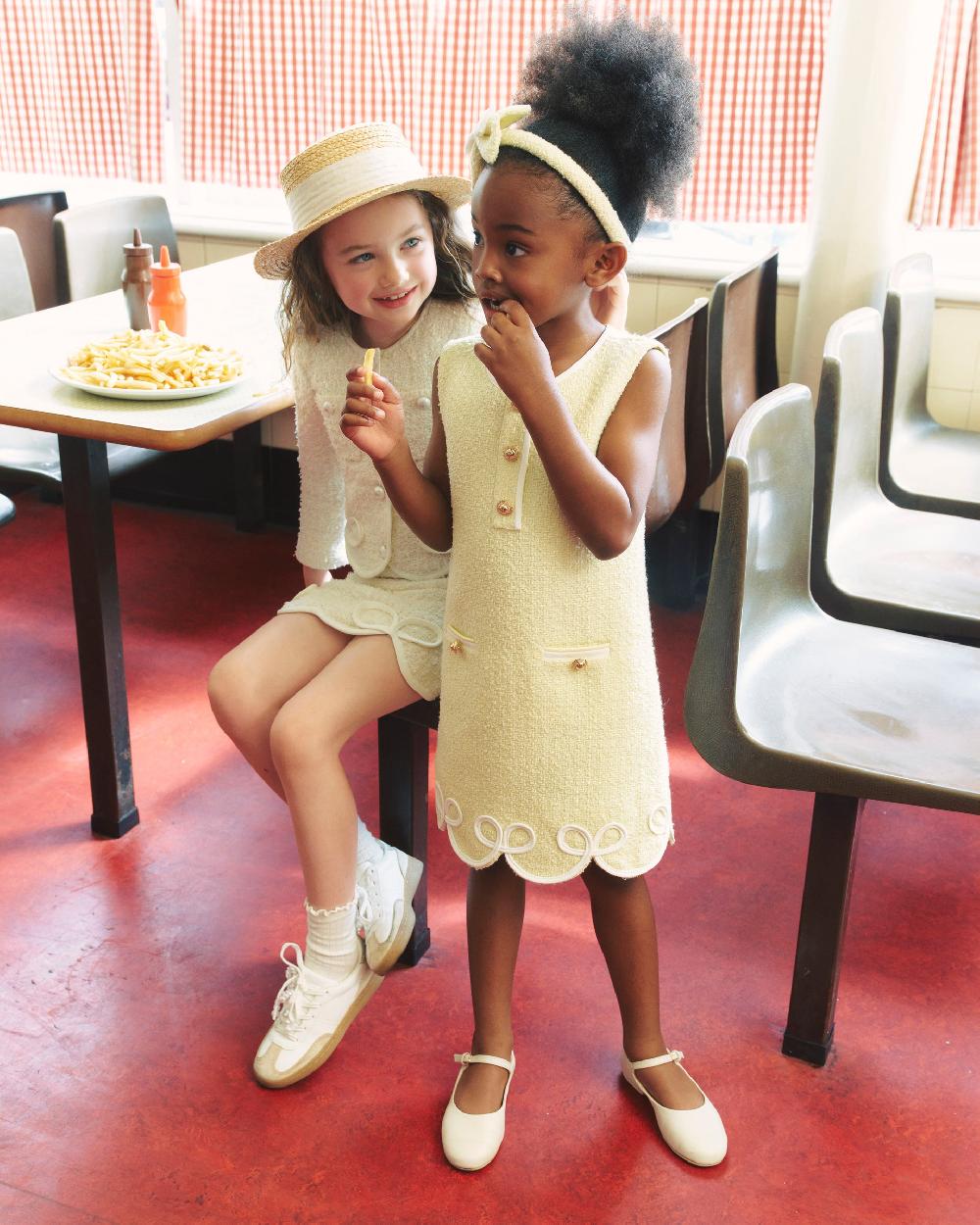 Self Portrait Yellow Boucle Dress KIDS