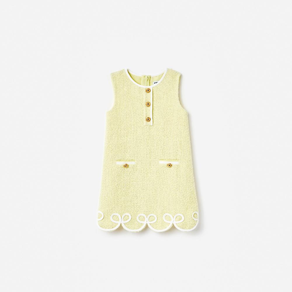 self portrait Yellow Boucle Dress KIDS