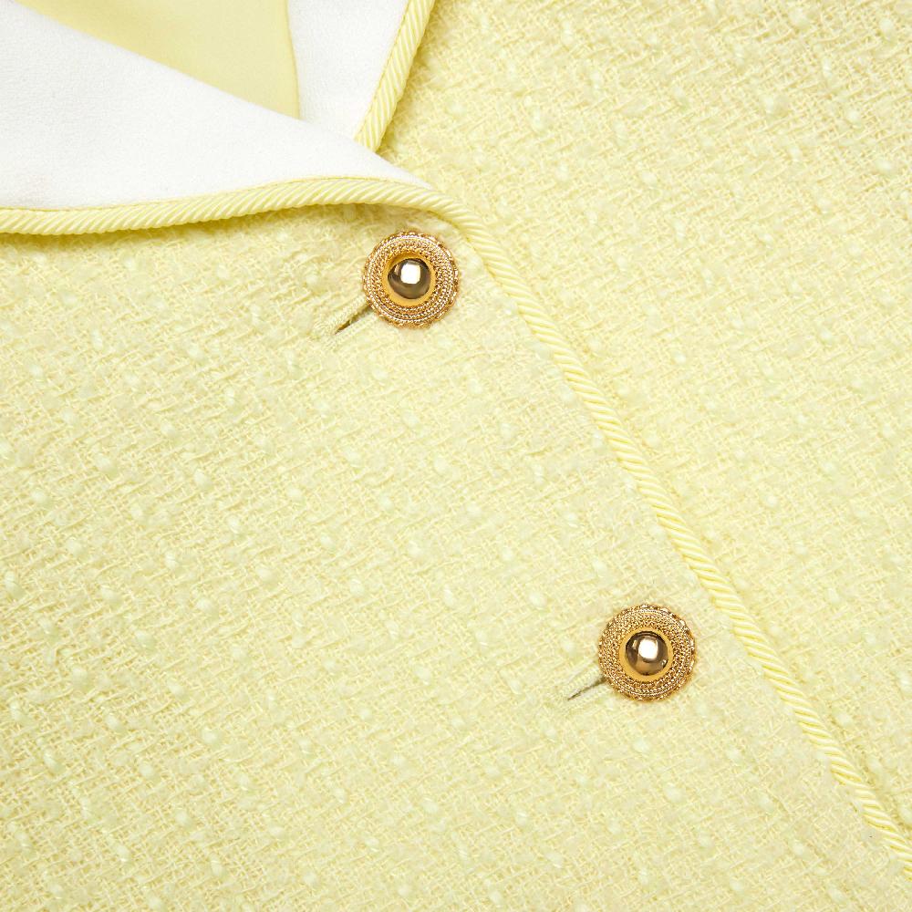 Self Portrait Yellow Boucle Jacket KIDS