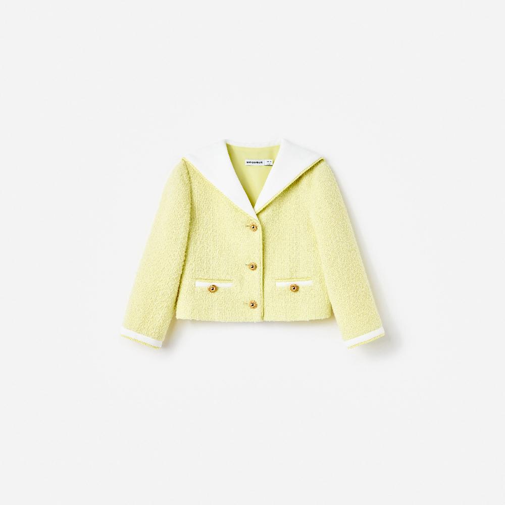 self portrait Yellow Boucle Jacket KIDS