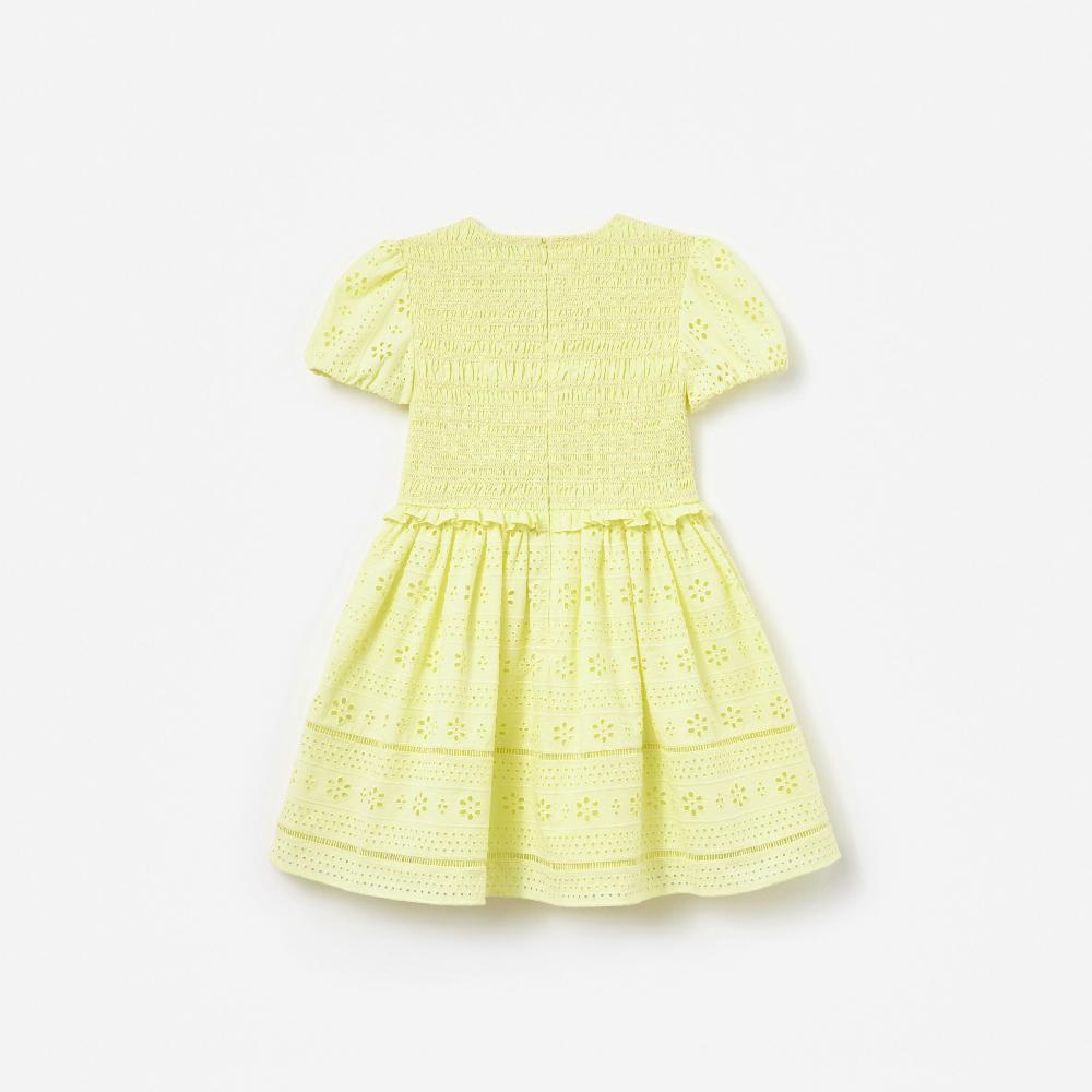 Self Portrait Yellow Cotton Broderie Dress KIDS