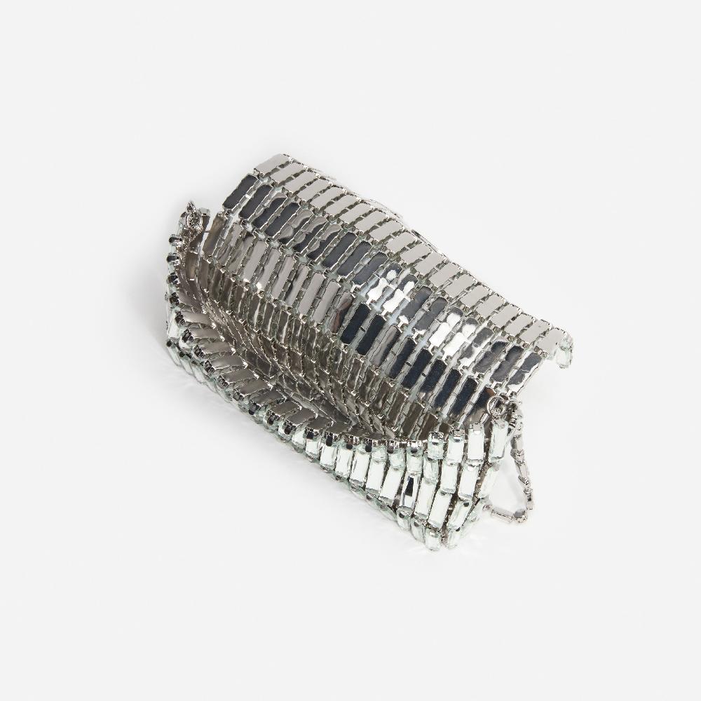 Self Portrait Silver Crystal Bow Mini Shoulder Bag BAGS