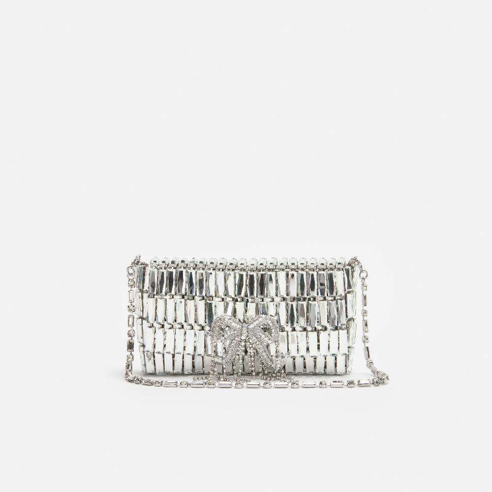 self portrait Silver Crystal Bow Mini Shoulder Bag BAGS