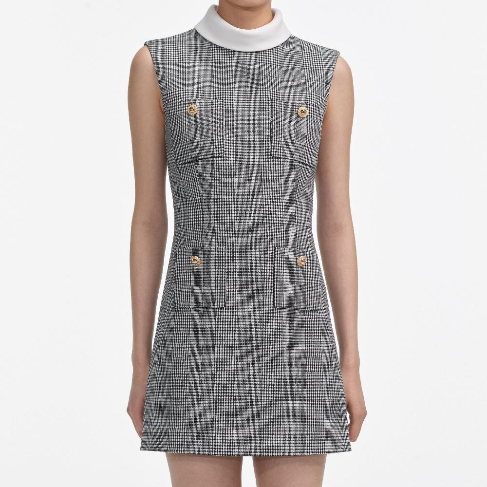Self Portrait Sleeveless Prince Of Wales Check Mini Dress CLOTHING