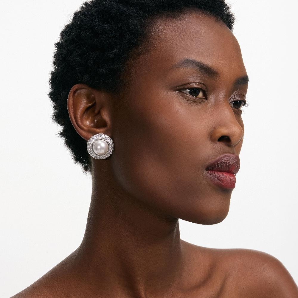 Self Portrait Small Crystal Pearl Earrings JEWELLERY