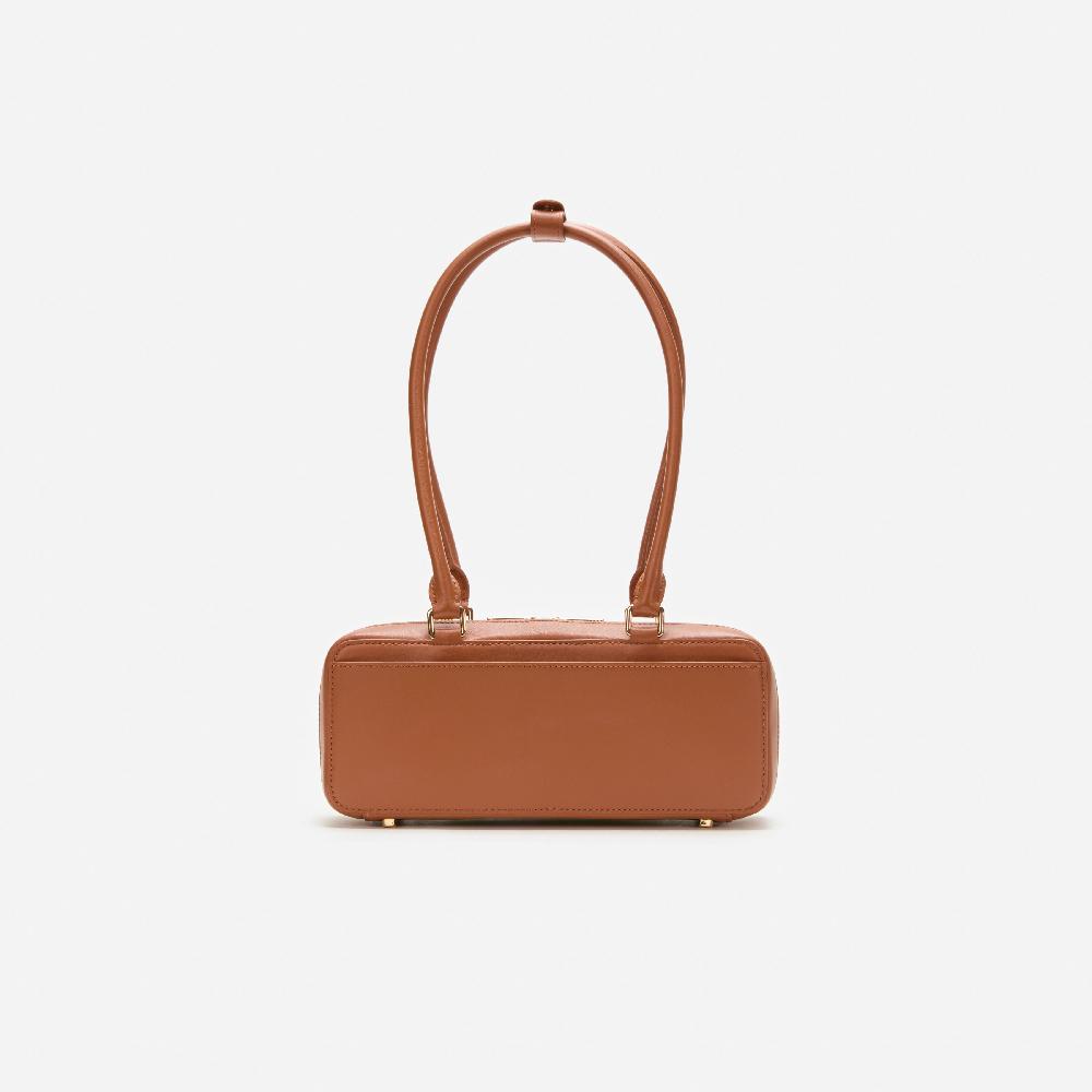 Self Portrait Tan Leather Shoulder Bag With Charm BAGS