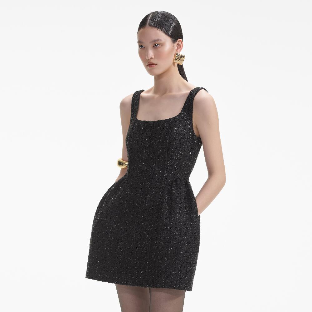 Self Portrait Textured Gold Square Earrings JEWELLERY