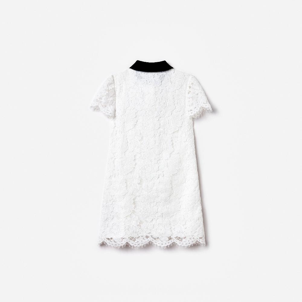 Self Portrait White Lace Contrast Collar Dress KIDS
