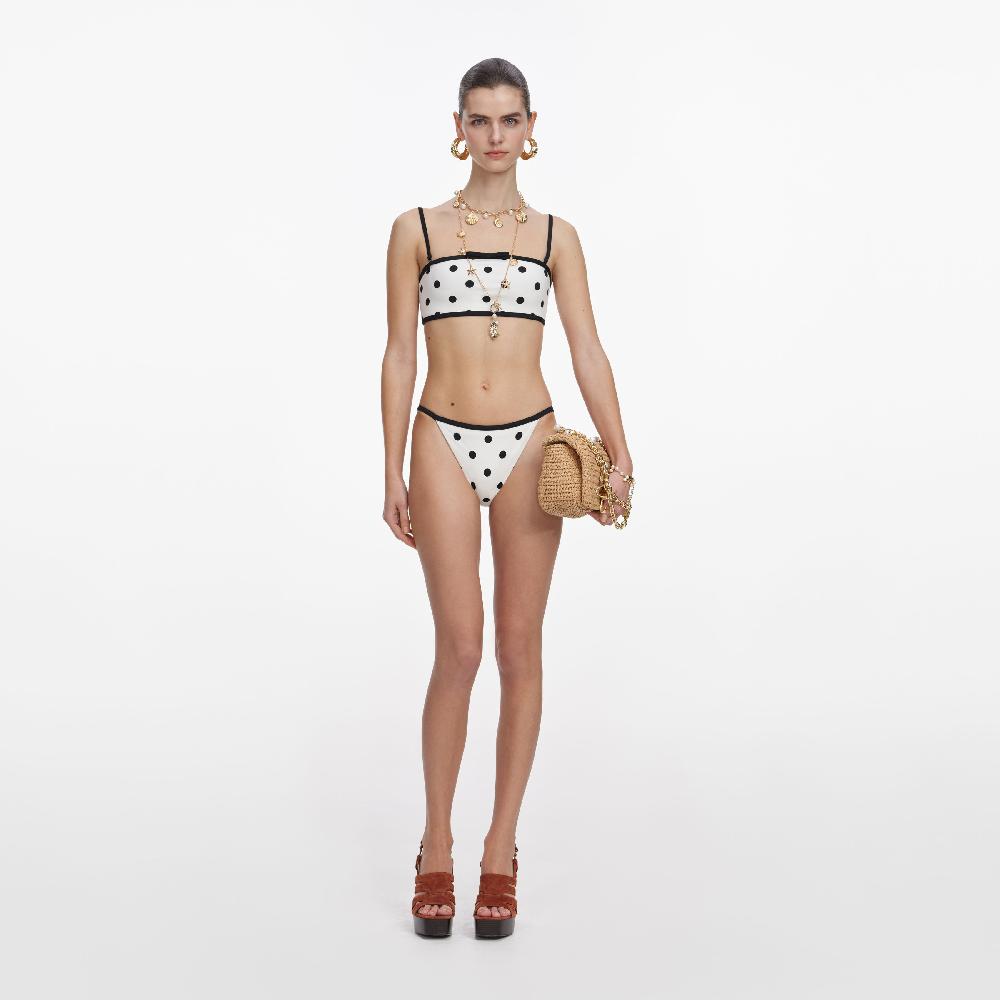 self portrait White Polka Dot Bikini Bottoms CLOTHING