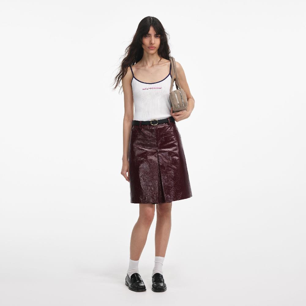 self portrait White Vest With Pink SP Logo CLOTHING